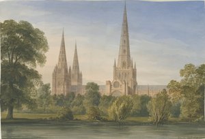 Lichfield Kathedrale - Süd-Südostansicht, 1842