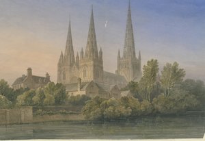 Lichfield Kathedrale - Südwestansicht von John Buckler