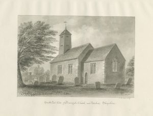 Patshull - Boningale Church (Sepia-Waschzeichnung) von John Buckler