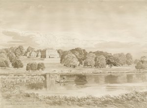 Patshull House: Sepia-Waschzeichnung, 26. August 1820 von John Buckler