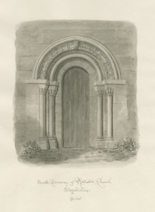 Rolleston Kirche - Nordtür von John Buckler