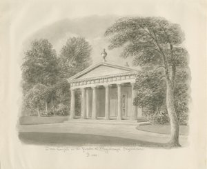 Shugborough - Dorischer Tempel: Sepiazeichnung, 1842