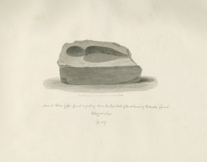 Standon Kirche: Alter Steinsarg: Sepiazeichnung, 1847 von John Buckler