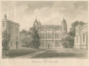 Tixall Hall und Torhaus: Sepia-Zeichnung, 1841