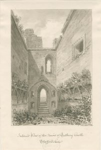 Tutbury Castle - Innenansicht der Ruinen von John Buckler