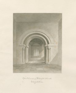 Waterfall Kirche - Inneres des Chors: Sepiazeichnung, 1847 von John Buckler