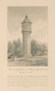 Westmorland - Brougham Castle - Countess Pillar: Sepiazeichnung, 1800 von John Buckler