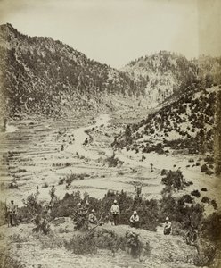 Ansicht der Route des Frontalangriffs auf Peiwar Kotal, 1878-79