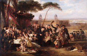 Die Greenwich-Pensionäre gedenken Trafalgar, ca. 1835 von John Burnet