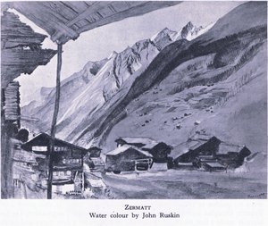 Zermatt, aus British Adventure veröffentlicht von Collins, 1947 von John Bushin