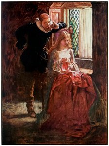 Mr Brisk und Mercy aus The Pilgrims Progress From This World, To That Which Is To Come von John Bunyan (1628-1688) Illustration von Byam Shaw (1872-1919) von John Byam Liston Shaw