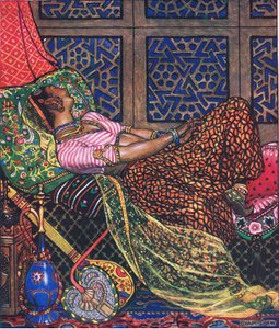 Zira in Gefangenschaft, Illustration aus The Garden of Kama (and other lyrics from India), 1920 von John Byam Liston Shaw