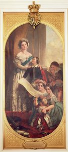 Königin Victoria (1819-1901) mit Albert Edward, dem Prinzen von Wales, Victoria, der Prinzessin Royal und anderen Mitgliedern der königlichen Familie, 1864 von John Calcott Cope