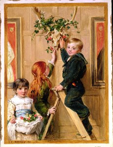 Dekorieren mit Stechpalmen, 1881 von John Callcott Horsley