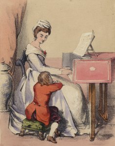 Marie Antoinette singt für den Dauphin, Sohn von König Ludwig XVI. von John Callcott Horsley