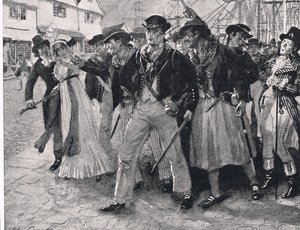 Marine-Meuterer an Land (Illustration aus 