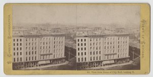 Stereographische Ansicht vom Kuppel des Rathauses nach Norden, vor dem Chicagoer Brand von 1871 von John Carbutt