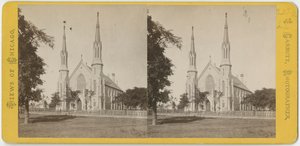 Stereoskopische Ansicht der Unity Church, um 1870 von John Carbutt