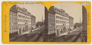 Ansicht des Crosbys Opera House vor dem Chicagoer Brand von 1871 von John Carbutt