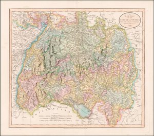1799 Karte von Schwaben von John Cary