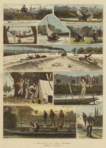Ein Feiertag auf der Themse (Chromolithografie) von John Charles (after) Dollman