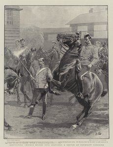 Omnibus-Pferde in Reitpferde umwandeln, eine Skizze in den Hounslow Barracks von John Charlton