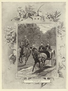 H R H Prinz Christian reitet mit seinen Töchtern im Windsor Park von John Charlton