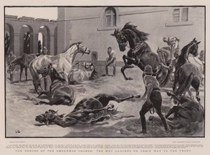 Die Helden des Omdurman-Angriffs, die 21. Lanzenreiter auf dem Weg zur Front von John Charlton