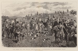 Das Treffen der Devon und Somerset Staghounds bei Hawkcombe Head von John Charlton