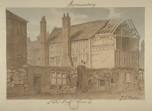 Ostansicht der Ruinen von Bermondsey House von John Chessell Buckler