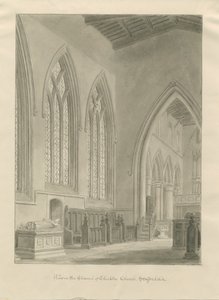 Innenraum der Kirche von Checkley von John Chessell Buckler