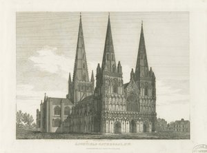 Kathedrale von Lichfield - Westfassade: Gravur, undatiert [ca. 1820] von John Chessell Buckler