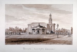 Ansicht einer Mautstelle am Kennington Common, Lambeth, London von John Chessell Buckler