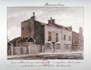 Ansicht der Häuser auf der Südseite von Snowsfields, Bermondsey, London, 1828