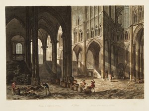 Innenraum der Kirche St. Denis, Illustration aus Versailles, Paris und Saint Denis, veröffentlicht 1805