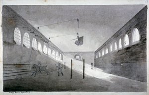 Innenansicht der Reithalle, Hyde Park, London, ca. 1811 von John Claude Nattes