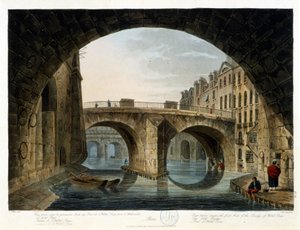 Paris: die kleine Brücke - in „Paris gesehen von J.C. Mats“, hrsg. von Miller, London von John Claude Nattes