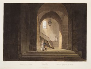 Treppe zur Kapelle, Illustration aus Versailles, Paris und Saint Denis, veröffentlicht 1806 von John Claude Nattes