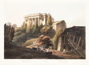 Versailles, Der Pavillon von Lucienne, Wasserwerke von Marly, Illustration aus Versailles, Paris und Saint Denis, veröffentlicht 1806 von John Claude Nattes