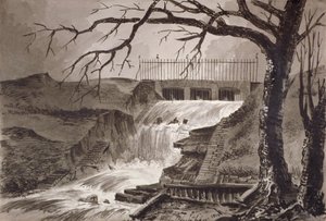 Ansicht des Ausgangs der Serpentine, Hyde Park, London, 1818 von John Claude Nattes