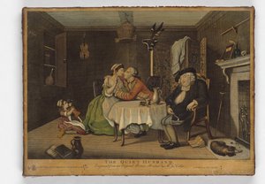 Der ruhige Ehemann, Druck von John June, ca. 1768