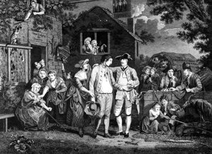 Der Rekrutierungssergeant, graviert von John Goldar, 1769
