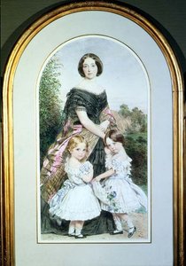Porträt einer Dame mit ihren zwei Töchtern von John Collingham Moore