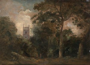 Eine Kirche in den Bäumen, ca. 1800