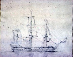Ein Kriegsschiff von John Constable