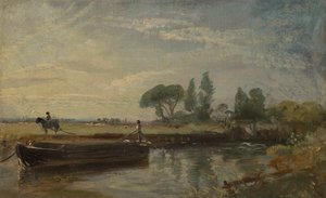Barke unterhalb der Schleuse von Flatford von John Constable