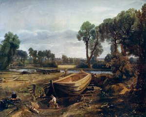 Bootsbau in der Nähe der Flatford-Mühle, 1815 von John Constable