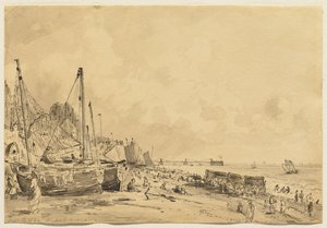 Brighton Beach, Blick nach Osten, 1824 von John Constable