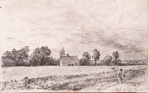 Häuser und Straße, East Bergholt von John Constable
