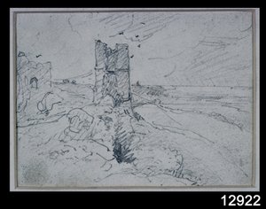 Häuser auf einem hohen Ufer, 1834